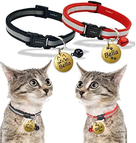 Kraftidy Cat Collar Belt with Name tag id and Bell Customized for ...