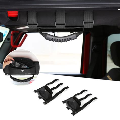 Buy JeCar Grab Handles for Jeep Wrangler, Heavy Duty Roll Bar Grab ...