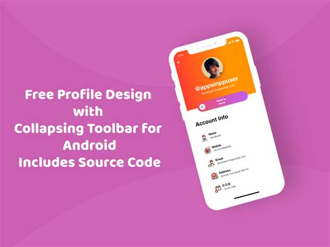 Profile UI Design Source Code 的图像结果