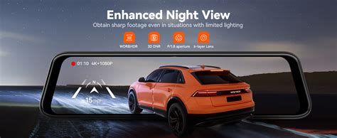 WOLFBOX G850 PRO 4K Rear View Mirror Dash Cam for Car Front and Rear ...