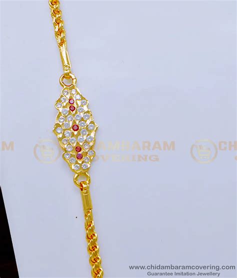 Buy South Indian Impon White Stone Mugappu Chain for Daily Use