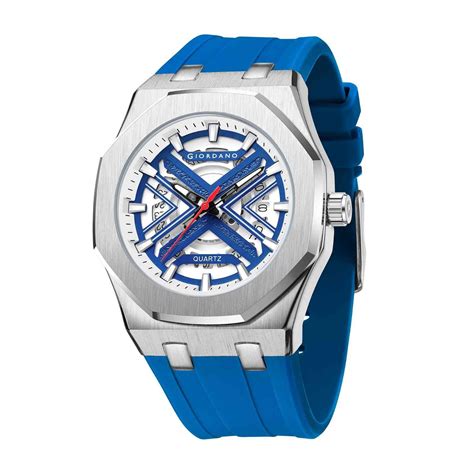 Giordano Analog Quartz Watch for Men – Bold Octagonal Case, Skeleton ...
