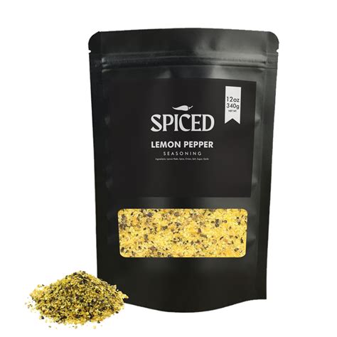 SPICED Lemon Pepper Seasoning, 12oz of Lemon Pepper Blend in Resealable ...