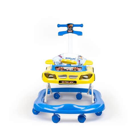 Bumtum Baby Blue & Yellow Racing Car Walker | with Music, Parental ...