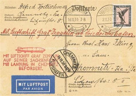 Sachsenfahrt mit Landung Chemnitz 1930 - Wiener Werkstätte Postkarten
