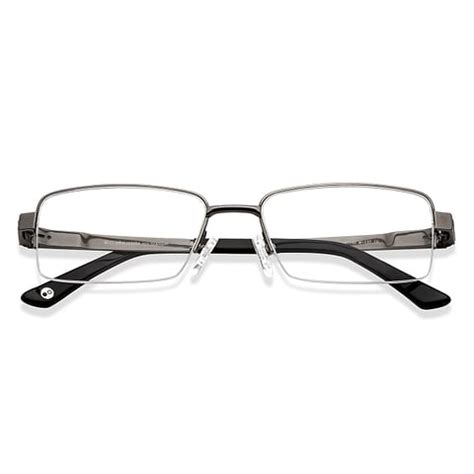 Buy Gunmetal Black Half Rim Rectangle John Jacobs Pro Titanium JJ ...