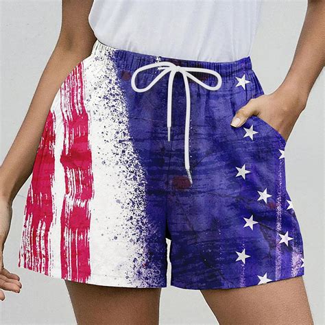 Independence Day Women Flag Patterns Casual Drawstring Elastic Waist ...