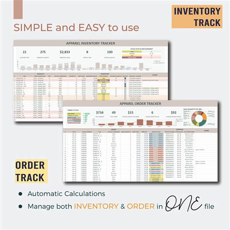 Apparel Inventory & Order Tracker, Clothing Inventory, T Shirt ...