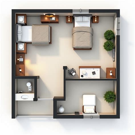 Modern Luxury Hotel Room Floor Plan | Stable Diffusion Online