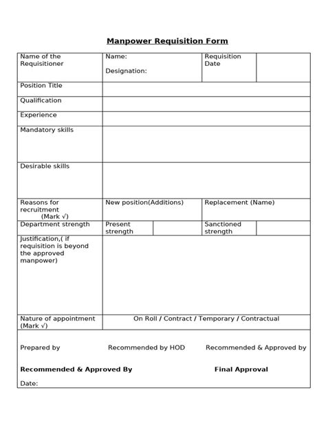 Image result for Manpower Requisition Form