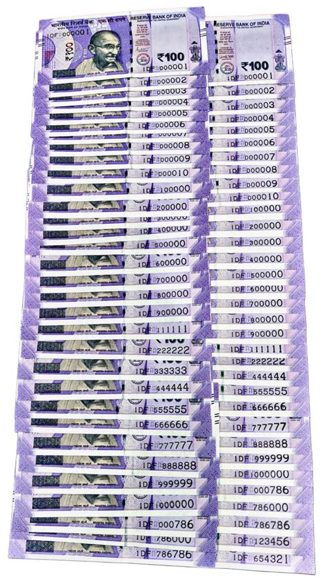 ₹100 Fancy Number 32 Note Set | 000001 to 999999 | Rare Collectible
