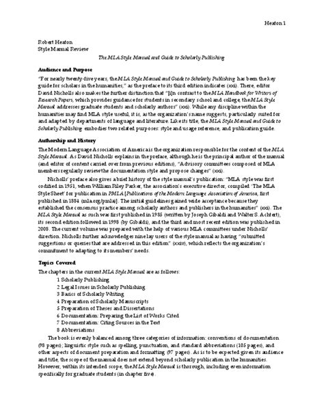 Image result for MLA Style Manual Examples