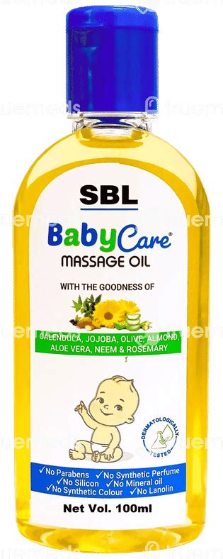 Sbl Baby Care Massage Oil 100 Ml - Uses, Side Effects, Dosage, Price ...