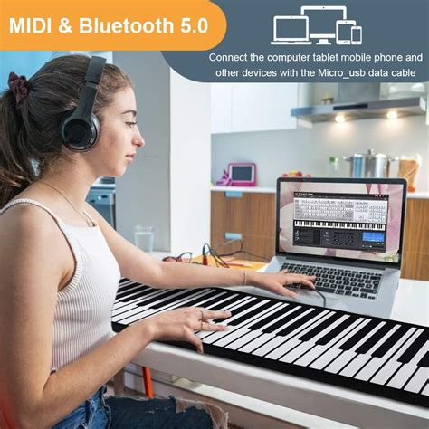 Buy 88 Keys Roll Up Piano with Pedal Upgraded Numeric Portable Piano ...