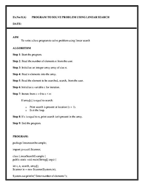 Programs - Object Oriented programming - Ex:1(A) PROGRAM TO SOLVE ...
