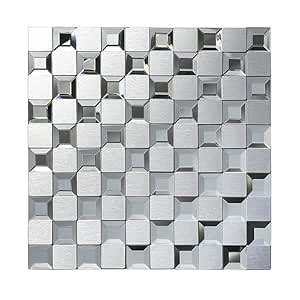 12 X 12 3D Chex Tiles| Mirror Glass Mosaic Tiles Sticker| Stickers for ...