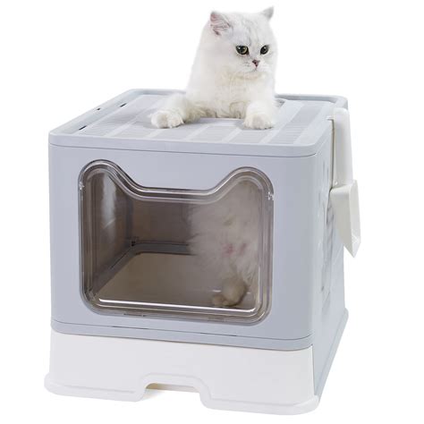 Vealind Foldable Cat Litter Box With Lid Front Entry Top | Desertcart INDIA