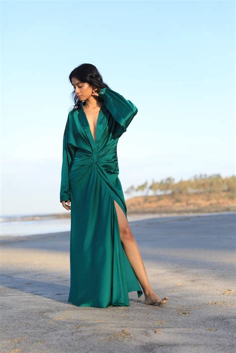 Green draped shirt dress – Zwaan