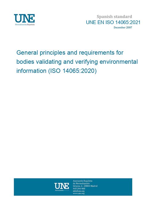 UNE EN ISO 14065:2021 General principles and requirements for bodies ...