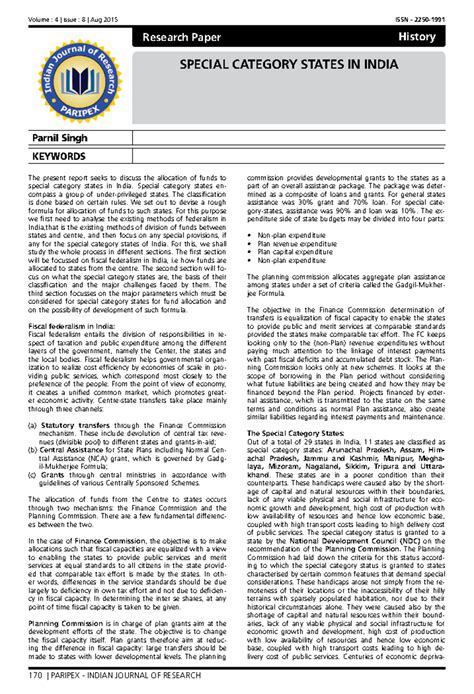 Special Provision Relating TO Specific States - a Research Paper ...