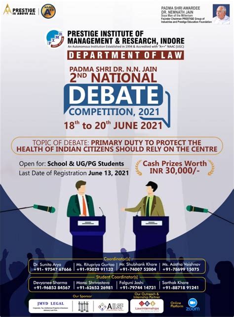 PADMA SHRI DR. N.N. JAIN, 2ND NATIONAL DEBATE COMPETITION (JUNE 18 ...
