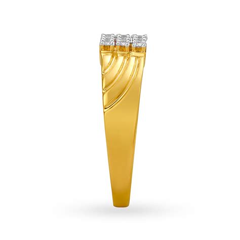 Classy 18 Karat Textured Gold Ring For Men