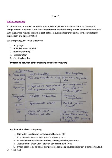ASC unit 1 - Notes - Unit 1 Soft computing it is used off approximate ...