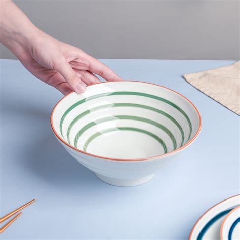 Green Illusion Ceramic Serving Bowl