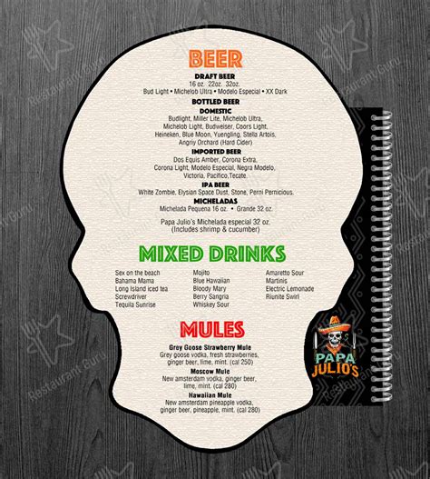 Menu at Papa Julio's Mexican Grill and Bar, Seneca