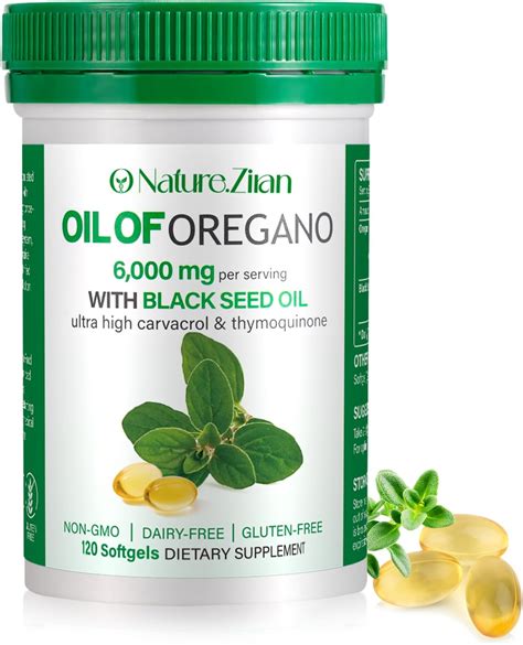 Amazon.com: Oil of Oregano Softgel - 6000mg Oil of Oregano with Black ...