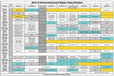 Master Schedule Template | Templates Hexagon