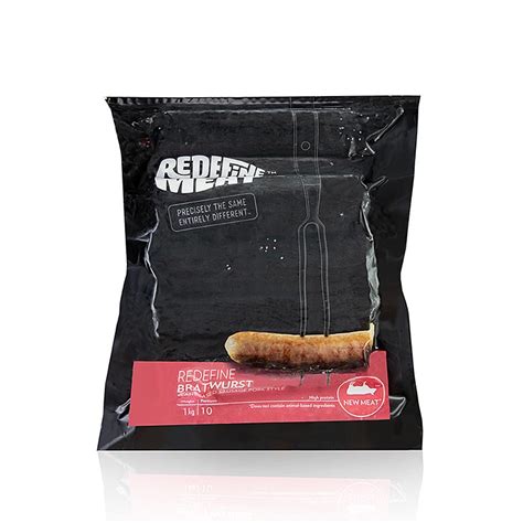 Redefine Meat Bratwurst, 10 sosis vegan, 1kg, 10 buah, Pe - mangkuk ...