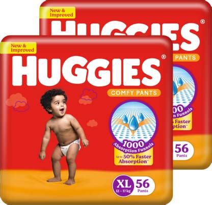 Huggies Comfy Baby Diaper Pants, Upto 50% Faster Absorption (56 X 2 ...