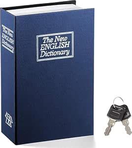 GOLD LEAF Book Safe with Key Lock – Portable Metal Safe Box, Dictionary ...