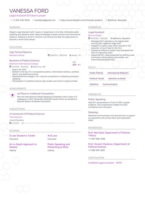Law School Resume Examples & Guide for 2023 (Layout, Skills, Keywords ...