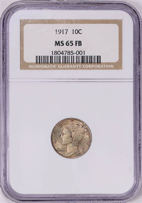1917 Mercury Dime NGC MS-65 FB (Item 1835322) | GreatCollections Coin ...