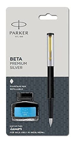 PARKER BETA PREMIUM GOLD TRIM FOUNTAIN PEN WITH INK BOTTLE – SEEMKART.COM