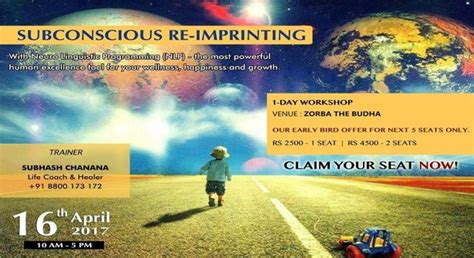 Book tickets to Sub-Conscious Re-Imprinting Workshop