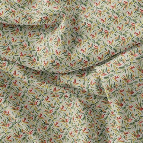 Digital Printed Muslin Fabric - Green and Red Floral - Unstitched ...