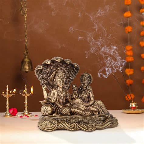 Giri - Lord Vishnu With Lakshmi On Sheshnag | Brass Idols