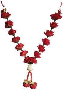 SVC Handicrafts Artificial Red Rose Flowers Garland Mala for Photo ...