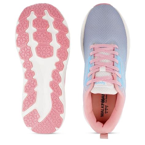 Women's Lace-up Sports Shoe - WS9917 Peach Sky – Walkaroo Footwear