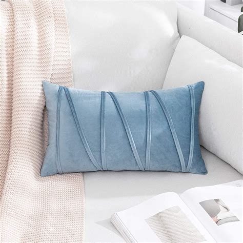 Buy Khooti Velvet 200 TC Cushion Cover Pack Of 1-18"X22"/46X56 Cm-Ice ...