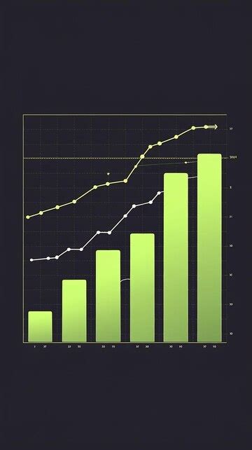 Green bar chart illustration black background stock exchange analytics ...