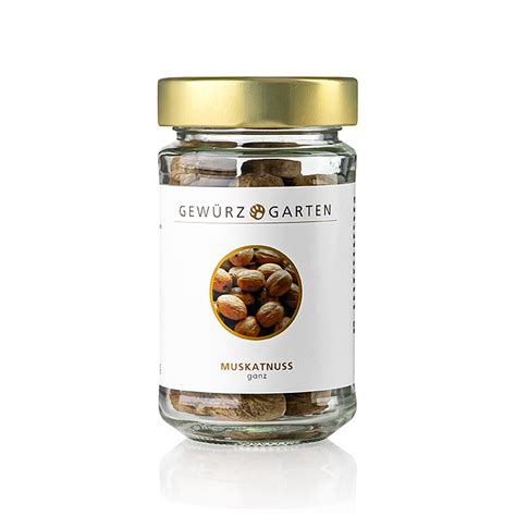 Gewürzgarten Muskatnuss, ganz, 125 g, Glas | GOURMET VERSAND Online Shop