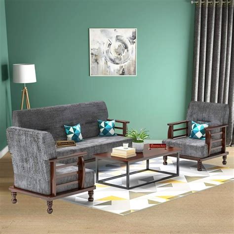 THE WOODEN CITY Solid Sheesham Wood Sofa Set | Wooden Sofa Set | Pre ...