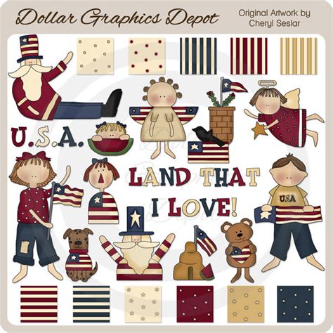 Americana Hodge Podge - Clip Art - Digital Craft Supplies