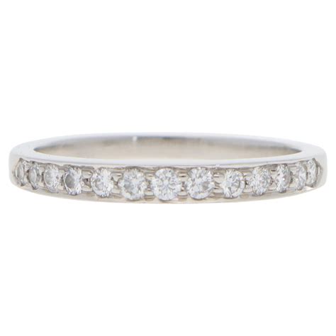Vintage Tiffany and Co. Half Eternity Diamond Ring in Platinum For Sale ...