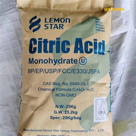 Food Grade Lemon Acid Citric Acid Anhydrous and Monohydrate - Acid ...