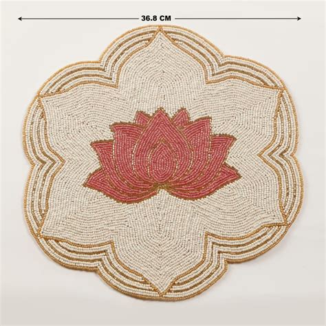 Buy Vrindawan Lotus Beaded Placemat from Home Centre at just INR 599.0